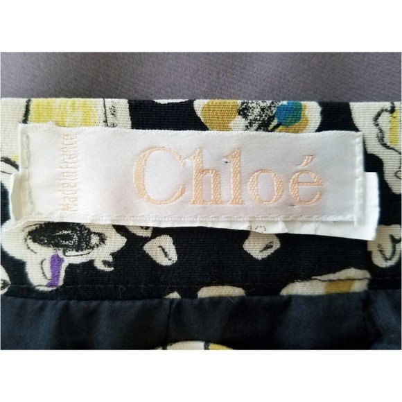 Chloe Womens Skirt Logo Sketch Sketches of People Novelty Print - Picture 2 of 12